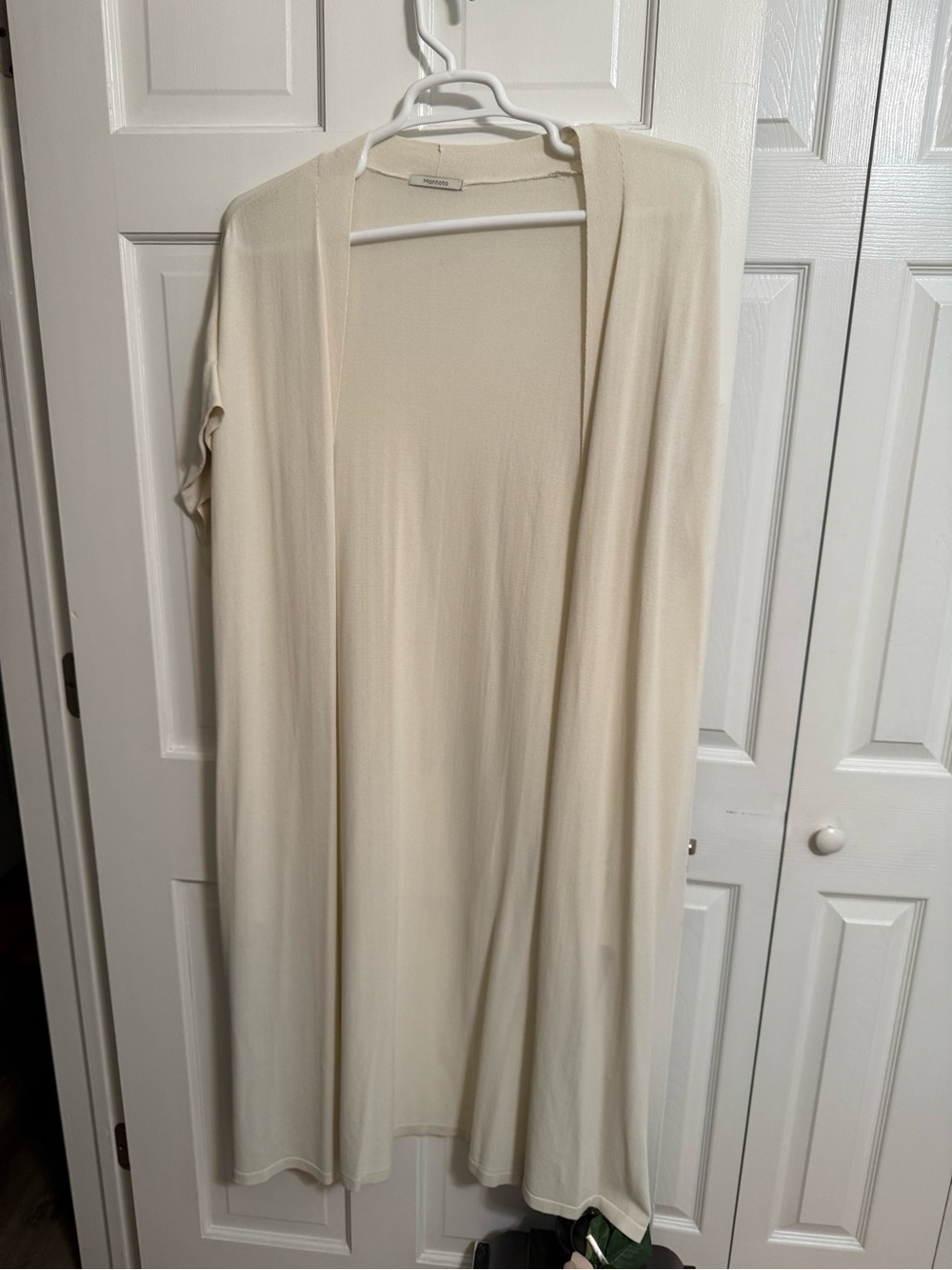 Lightweight Cream Open-Front Women's Cardigan